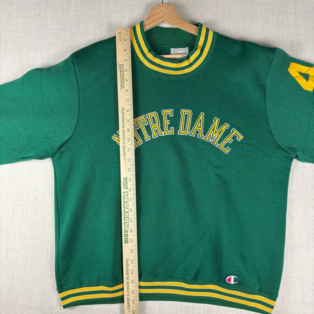 Vintage Notre Dame Champion Products 1960s Nylon Varsity Rare Green XL Sweater - Picture 9 of 9